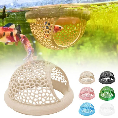 Aquarium Floating Cave Hideout – 3-in-1 Betta Fish & Shrimp Hammock, Feeding Ring & Resting Shelter
