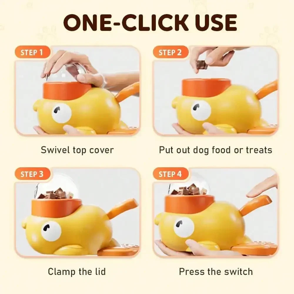 2-in-1 Interactive Dog Slow Feeder Bowl – Duck-Shaped Treat Dispenser & Puzzle Toy for Healthy Eating and Anti-Gulping