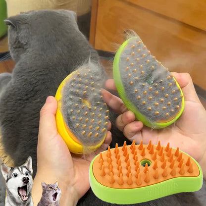 3-in-1 Pet Steam Brush – Electric Spray Grooming, Deshedding & Massage Comb for Cats and Dogs