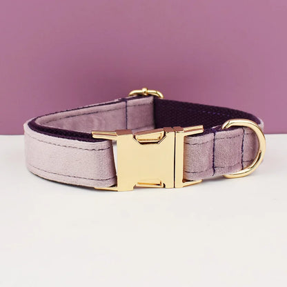 Custom Engraved Velvet Dog Collar and Leash Set – Personalized for Medium & Large Dogs