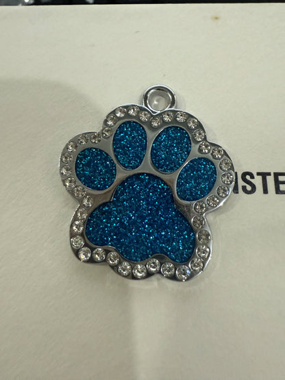 Personalized Pet Name Tag – Engraved Paw Print Collar Pendant for Dogs & Cats