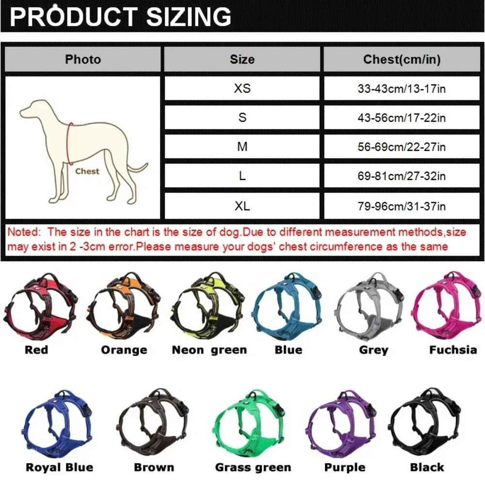 Reflective Adjustable Dog Harness – Breathable Vest Chest Strap for Small, Medium & Large Dogs, Cats & Puppies