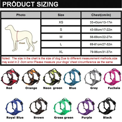 Reflective Adjustable Dog Harness – Breathable Vest Chest Strap for Small, Medium & Large Dogs, Cats & Puppies