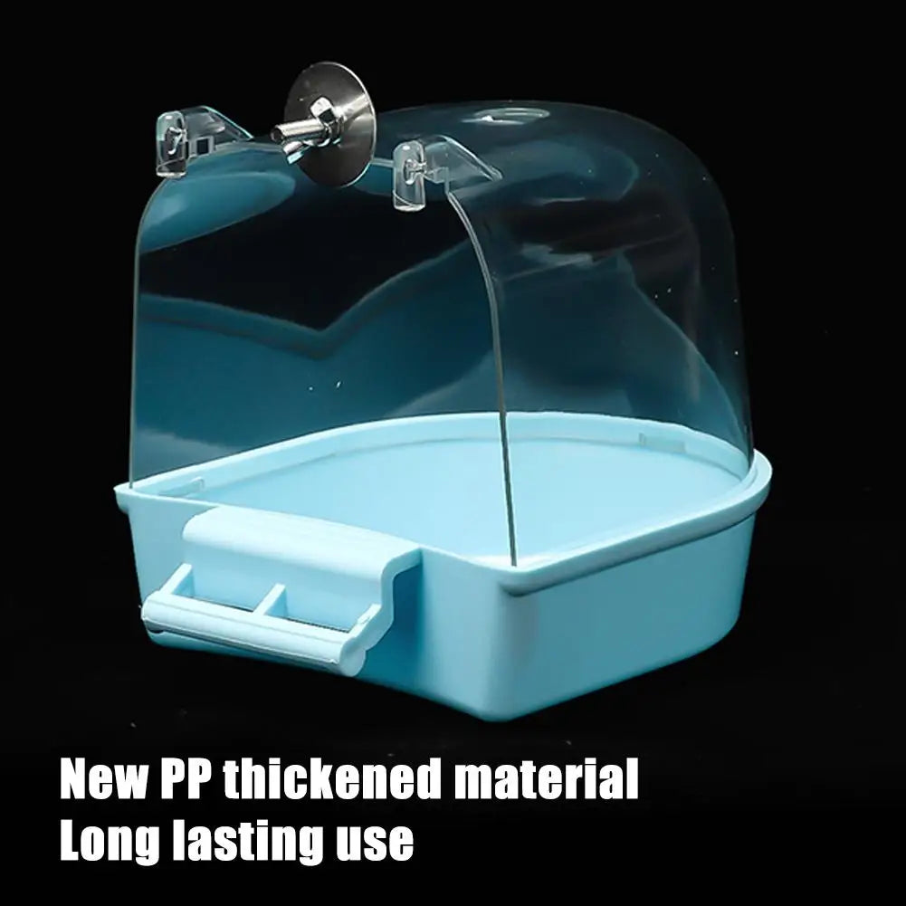 Clear Hanging Bird Bath for Cages – Transparent Bathtub for Parakeets, Budgies, Canaries & Cockatiels