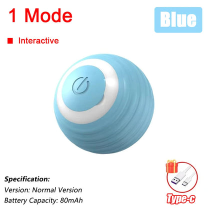 Automatic Rolling Cat Toy Ball – Rechargeable Smart Ball with Faux Tail Mouse Chase Toy for Cats & Small Dogs