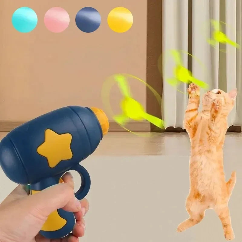 Interactive Cat Toy Launcher – Mini Flying Disc Shooting Gun for Kitten Training, Exercise & Play