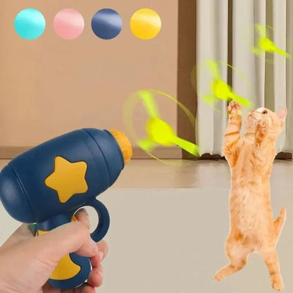 Interactive Cat Toy Launcher – Mini Flying Disc Shooting Gun for Kitten Training, Exercise & Play