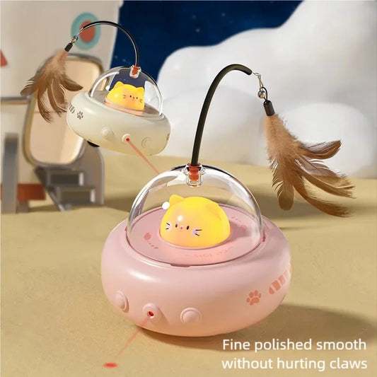 Smart Interactive Cat Toy – USB Rechargeable Automatic Rotating Feather Toy for Indoor Cats & Kittens, Exercise & Training