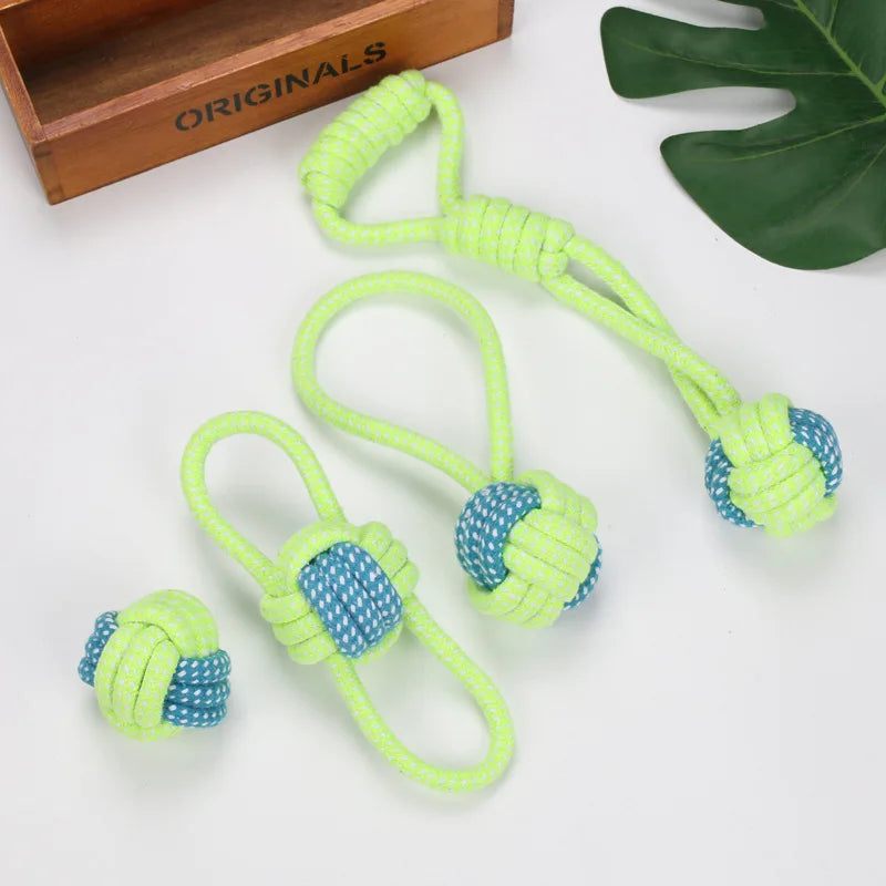 Interactive Cotton Rope Dog Toy – Chew Ball & Teeth Cleaning Toy for Puppies, Small & Large Dogs