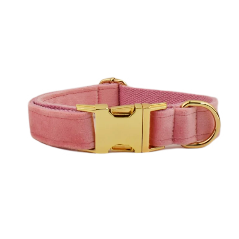 Custom Engraved Velvet Dog Collar and Leash Set – Personalized for Medium & Large Dogs