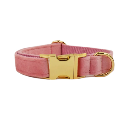 Custom Engraved Velvet Dog Collar and Leash Set – Personalized for Medium & Large Dogs