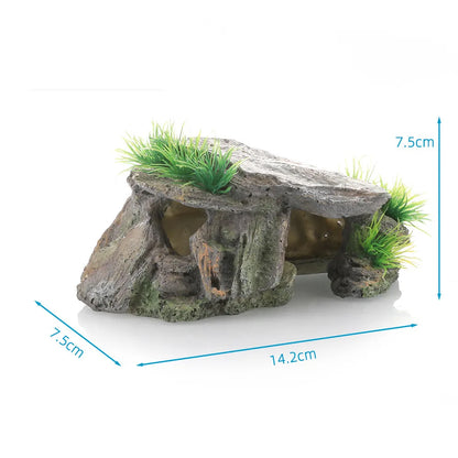 Reptile Hide Cave & Basking Platform – Resin Climbing Shelter for Turtles, Reptiles & Aquariums