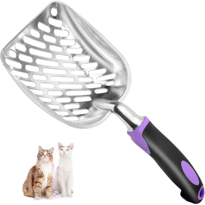 Metal Cat Litter Scoop – Long Handle Mesh Scooper for Fast Waste Removal and Easy Litter Box Cleaning