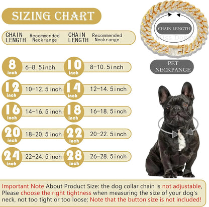 Luxury Gold And Silver Cuban Link Cat Collar Necklace – Crystal Rhinestone Pet Jewelry for Cats & Kittens