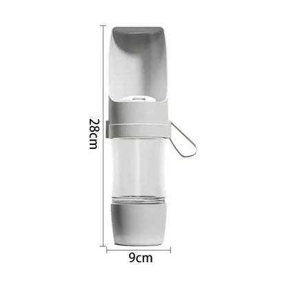 Portable Pet Water & Food Bottle – 2-in-1 Travel Feeder for Dogs & Cats with Storage Container