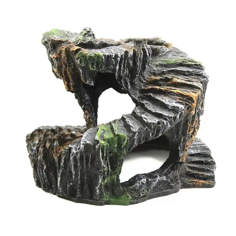 Resin Turtle Basking Platform – Non-Toxic Natural Rock Cave Shelter & Aquarium Decoration for Turtles and Aquatic Reptiles