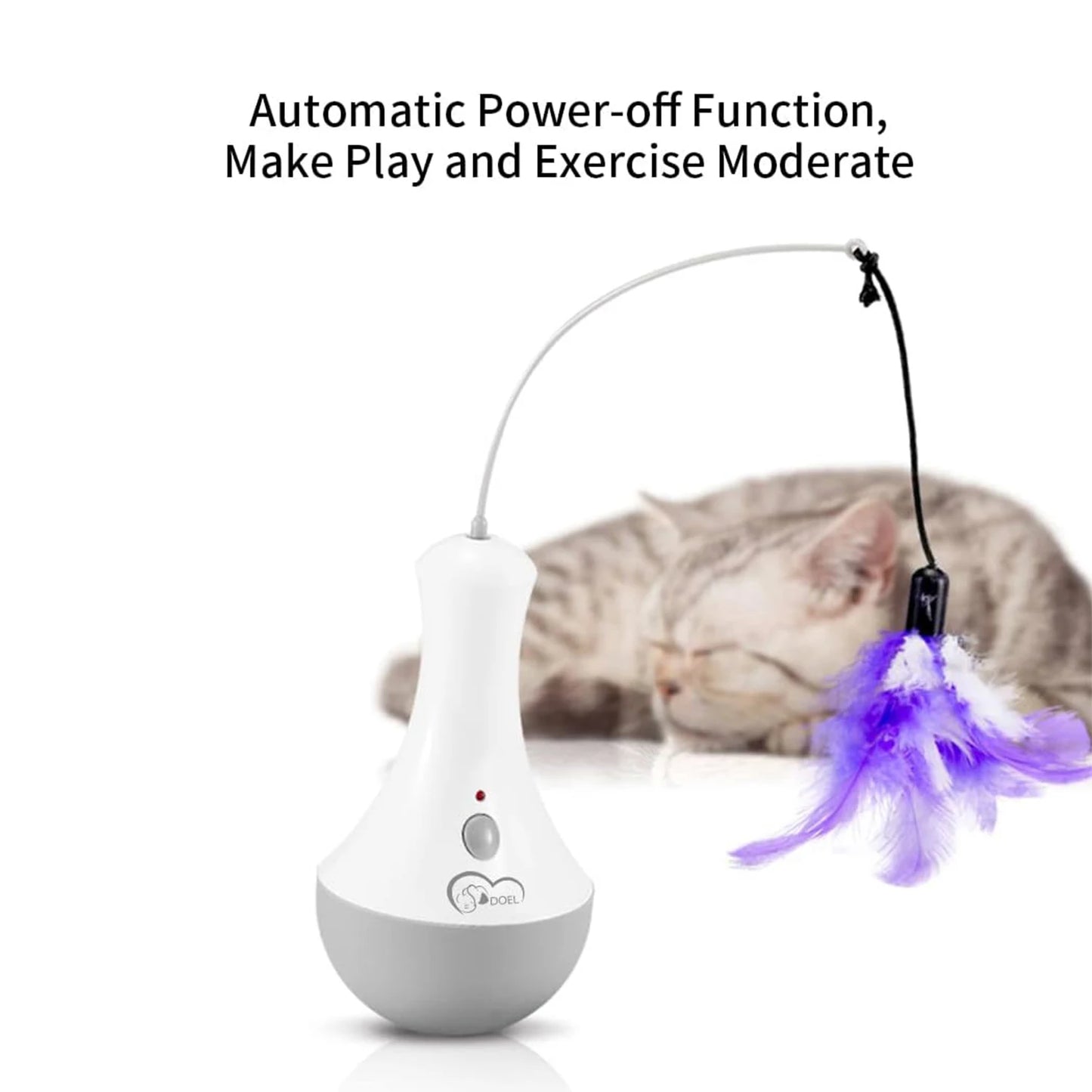 DOEL Automatic Interactive Cat Feather Toy – Electronic Feather Teaser for Indoor Cats & Kittens, Fun Exercise & Hunting Play