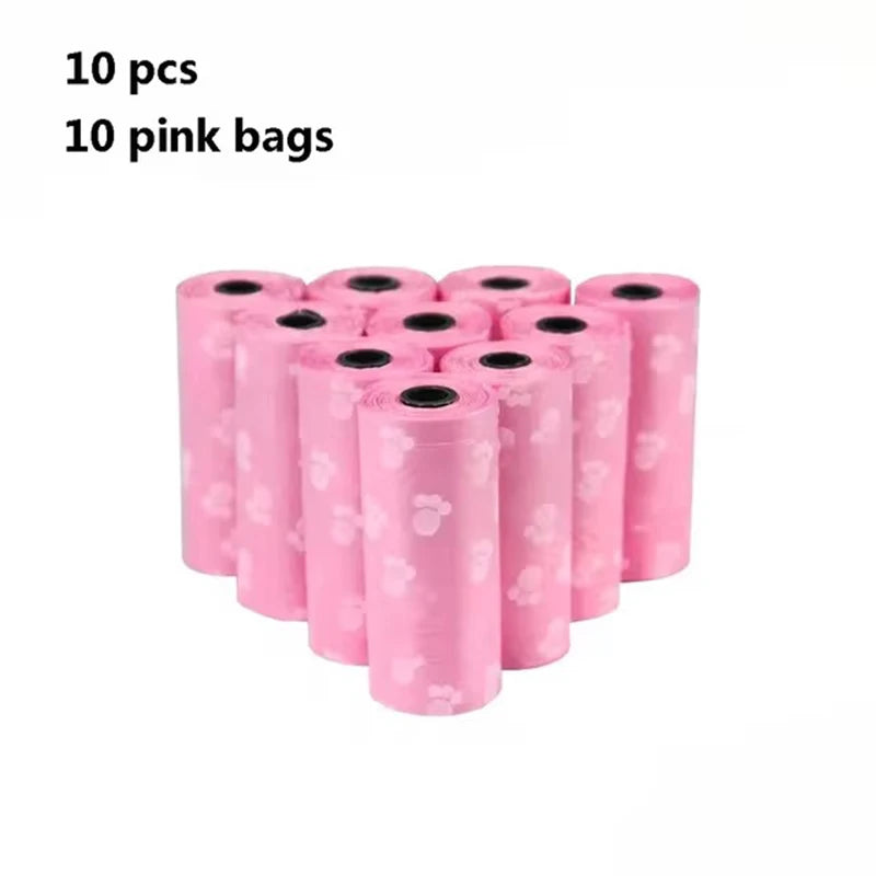 10PCS Degradable Dog Waste Bags – Eco-Friendly Pet Poop Cleanup Bags with Portable Dispenser