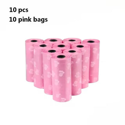 10PCS Degradable Dog Waste Bags – Eco-Friendly Pet Poop Cleanup Bags with Portable Dispenser