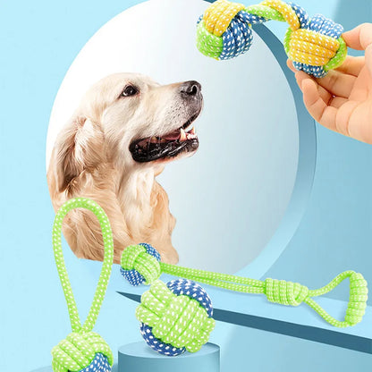 Interactive Cotton Rope Dog Toy – Chew Ball & Teeth Cleaning Toy for Puppies, Small & Large Dogs