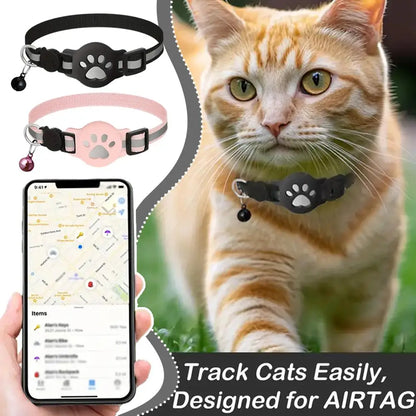 GPS Cat Tracker Collar – Real-Time Bluetooth Pet Tracking Device with Waterproof Reflective Strap & Anti-Lost Alarm for Cats