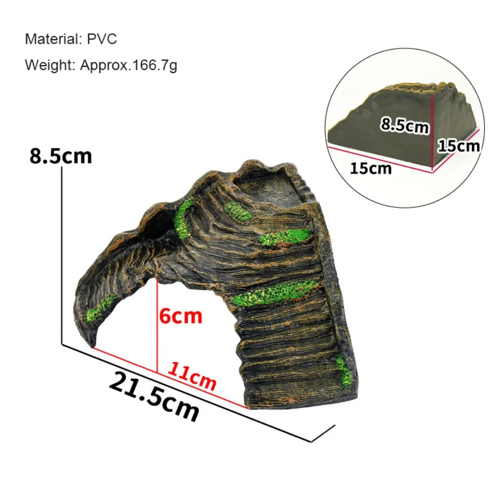 PVC Reptile Hideaway Cave – Natural-Look Hiding Shelter & Aquarium Decoration for Lizards, Geckos, Snakes and Other Reptiles