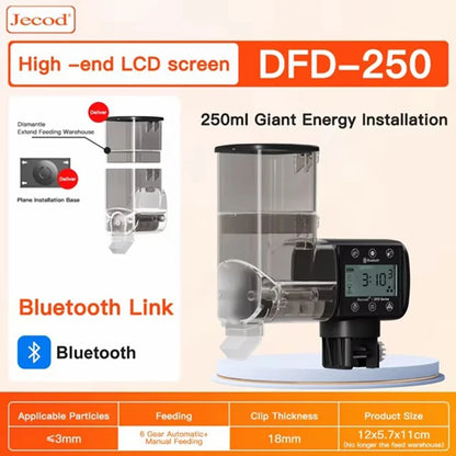 Jebao Jecod DRF Automatic Fish Tank Feeder BT Remote Control with Digital Timing Feeding Food Dispenser for Aquarium Pet Fish