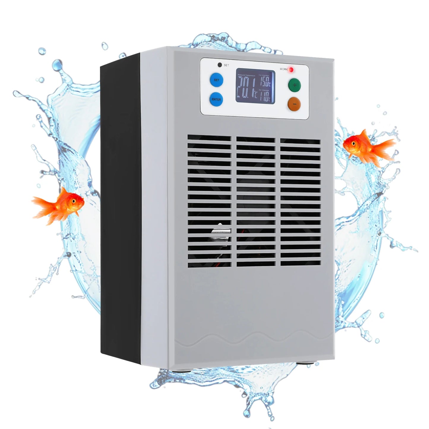 100W Aquarium Heater & Cooling Machine – LED Display Temperature Controller with 10-40°C Adjustment for 30L Fish Tanks