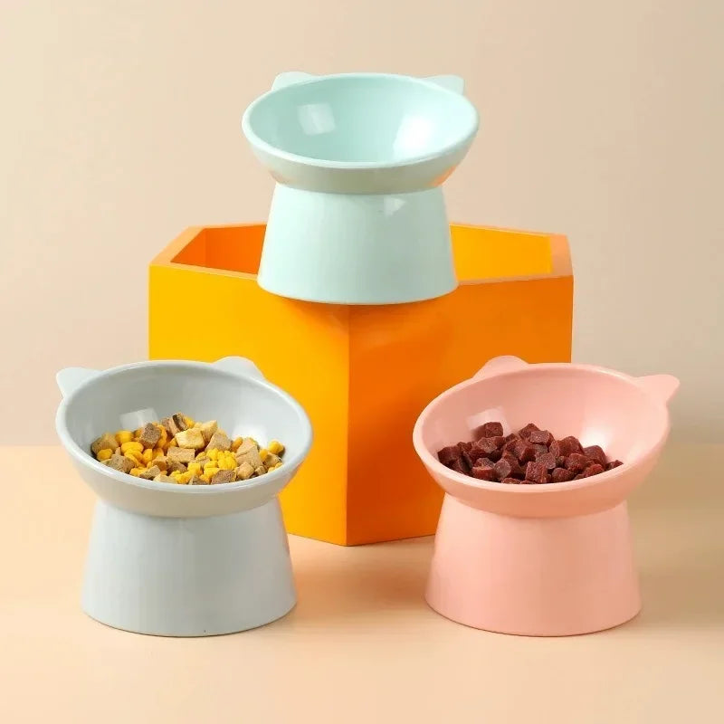 Elevated Pet Bowl – 45° Tilted Anti-Tip Feeding Bowl with Non-Slip Base & Neck Protection for Cats & Dogs