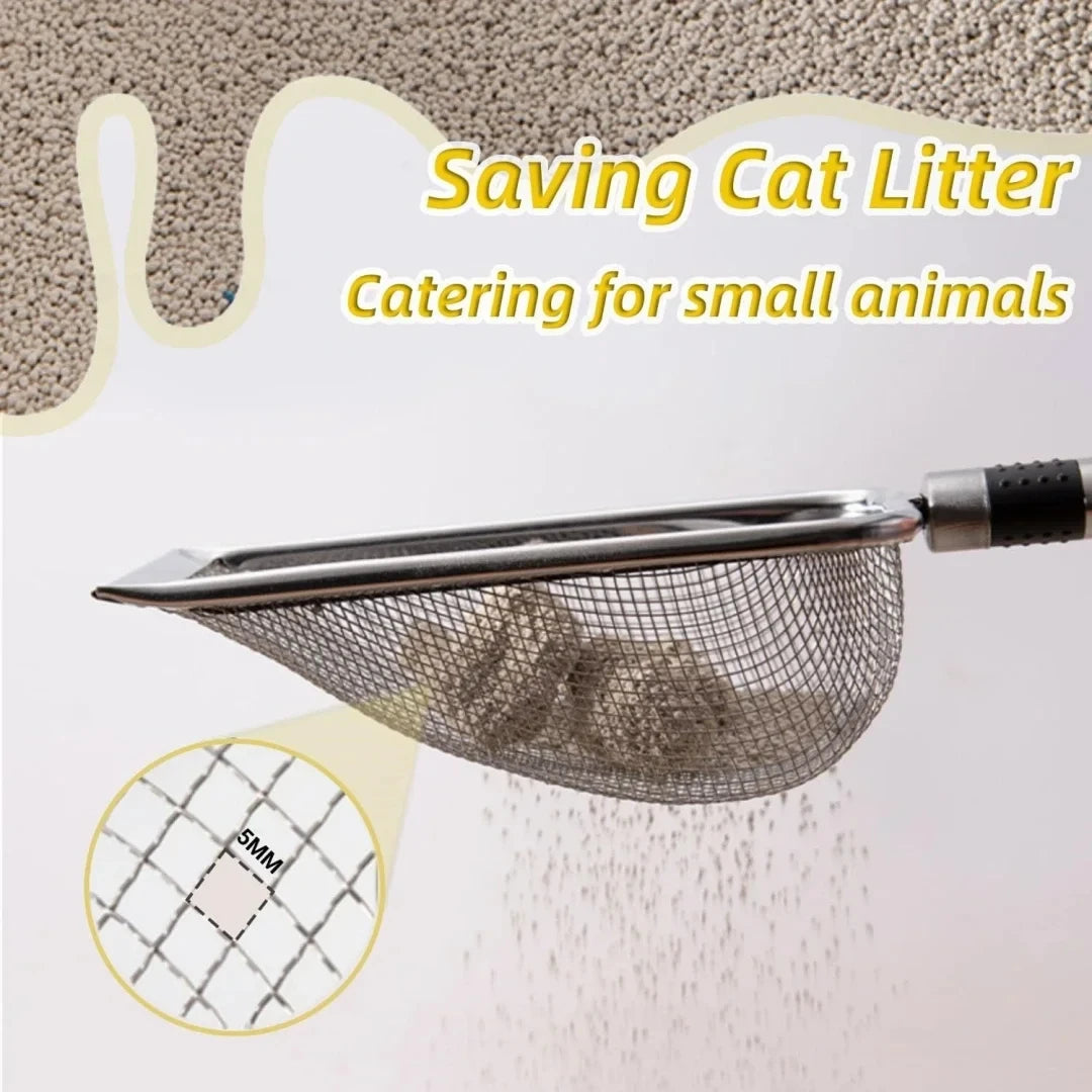 Stainless Steel Cat Litter Scoop – Durable, Rust-Resistant Waste Removal Tool with Ergonomic Handle for Easy Cleaning