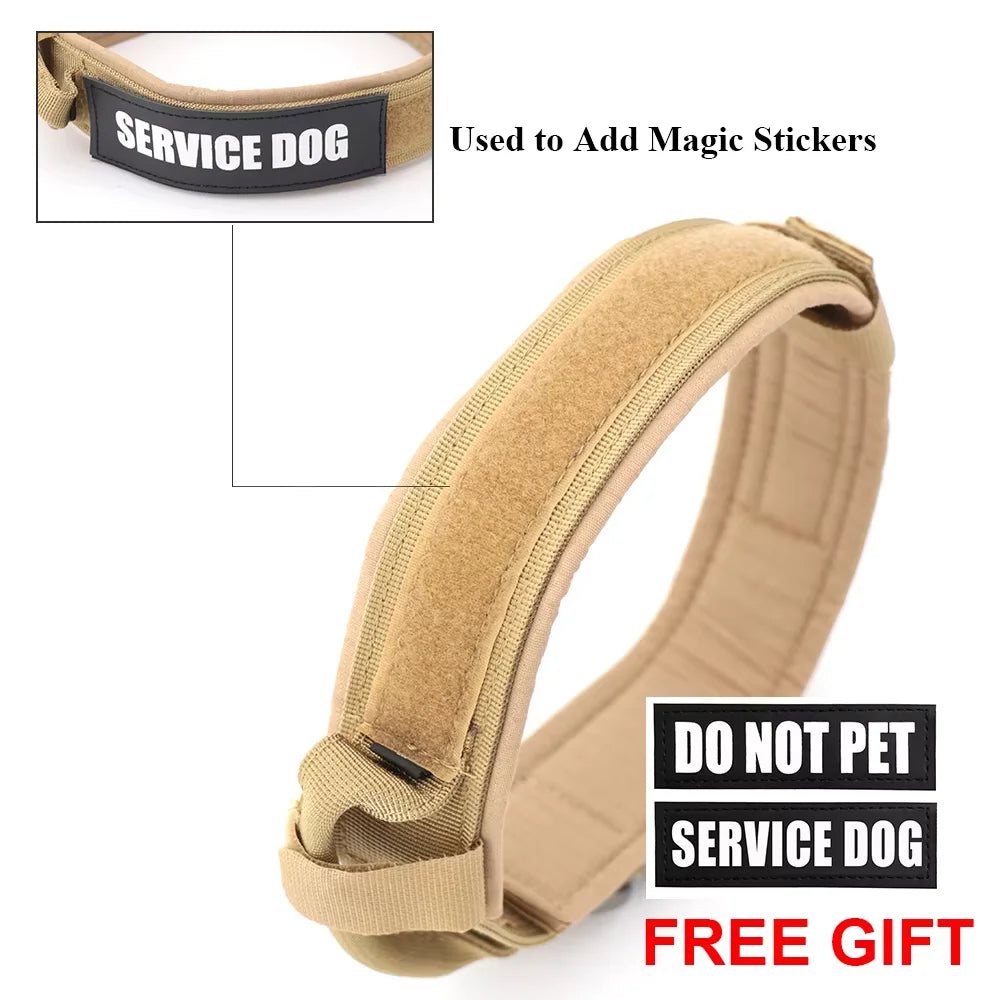 Adjustable Tactical Dog Training Collar & Leash Set – Durable Control Handle for All Breeds