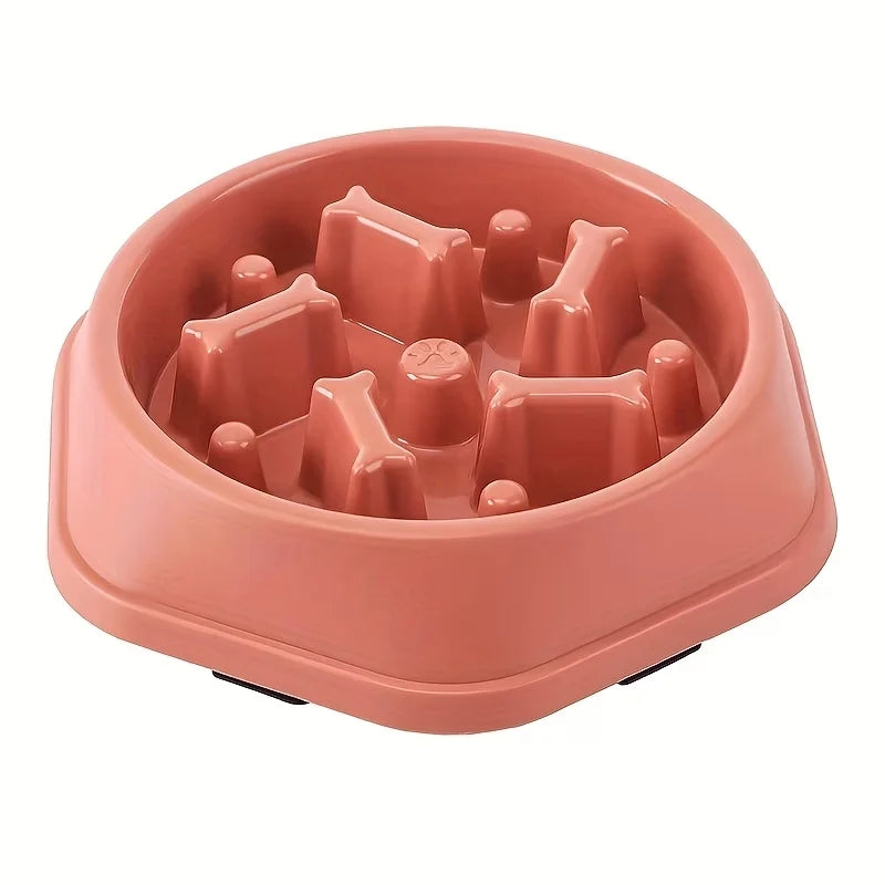 Slow Feeder Dog & Cat Bowl – Non-Slip Slow Eating Food Dish, Choke-Resistant PP Bowl for Small Dogs & Cats