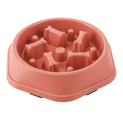 Slow Feeder Dog & Cat Bowl – Non-Slip Slow Eating Food Dish, Choke-Resistant PP Bowl for Small Dogs & Cats