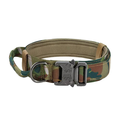 Adjustable Tactical Dog Training Collar & Leash Set – Durable Control Handle for All Breeds
