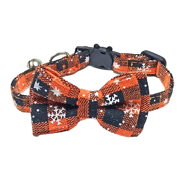 Plaid Breakaway Cat Collar with Bow Tie & Bell – Adjustable Safety Collar for Cats and Kittens