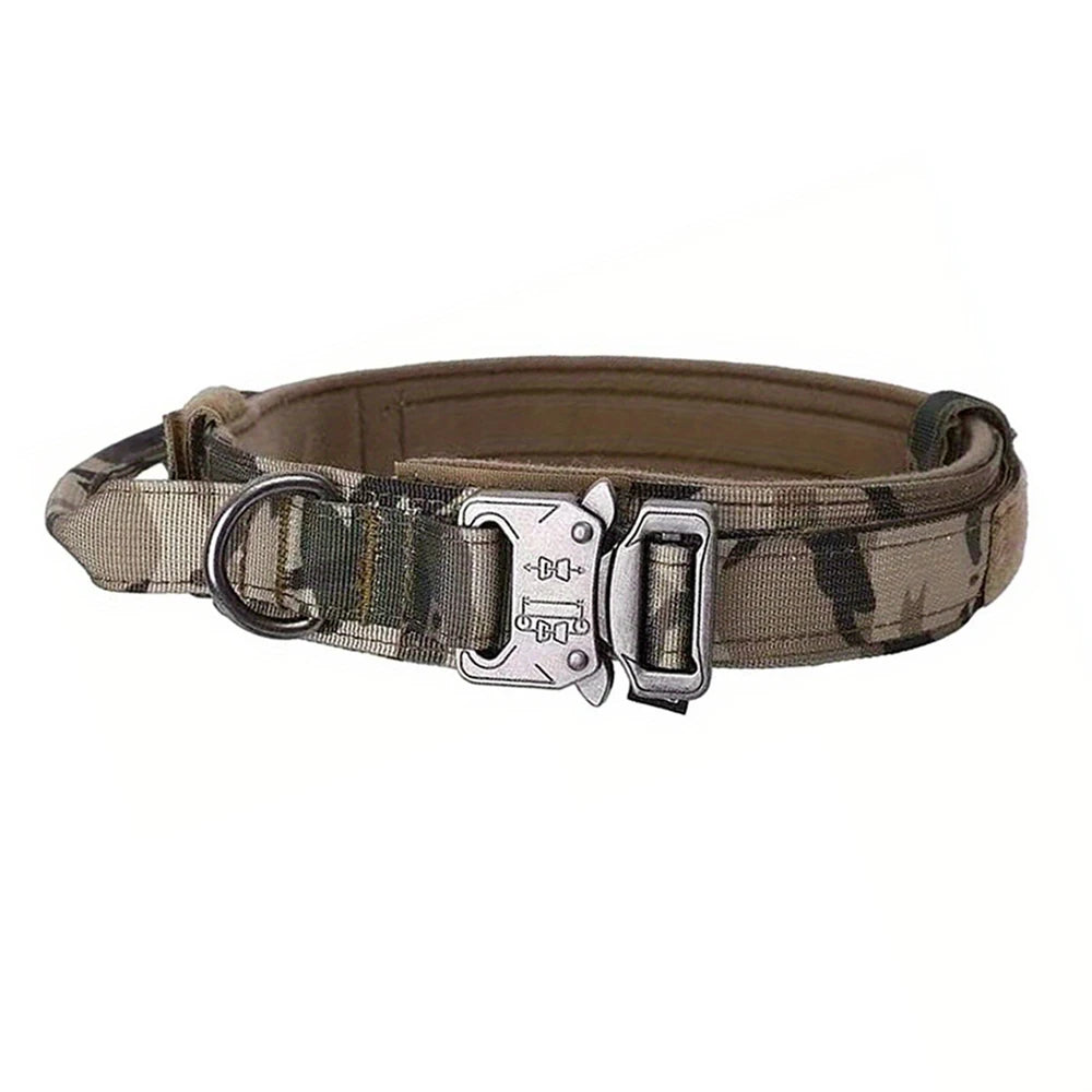 Tactical Dog Collar with Control Handle – Adjustable Heavy-Duty Military Nylon Collar for Medium & Large Dogs
