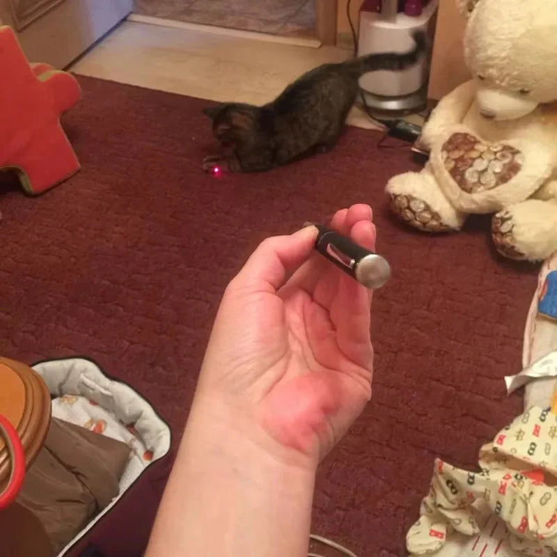 Pet Laser Pointer Cat Toy – Interactive LED Laser with 5 Light Modes for Cats & Kittens