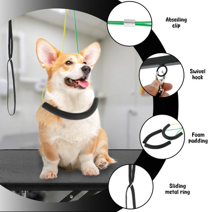 Adjustable Dog Grooming Table Arm with Clamp – Iron Pet Grooming Stand for Haircuts, Trimming & Nail Clipping
