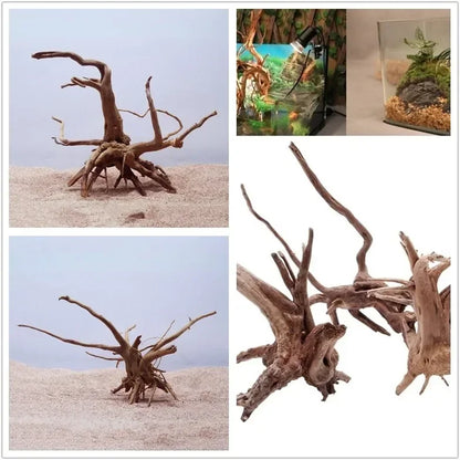 Natural Driftwood Aquarium Decoration – Tree Trunk Root Wood Ornament for Fish Tanks, Terrariums & Reptile Habitats