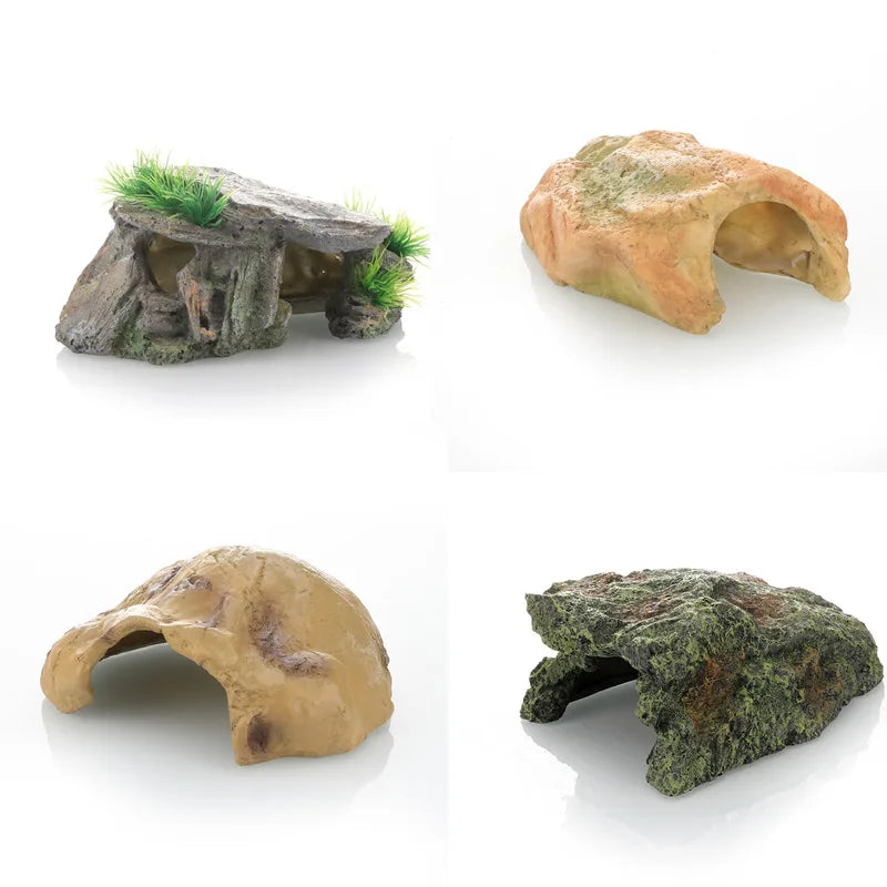 Reptile Hide Cave & Basking Platform – Resin Climbing Shelter for Turtles, Reptiles & Aquariums