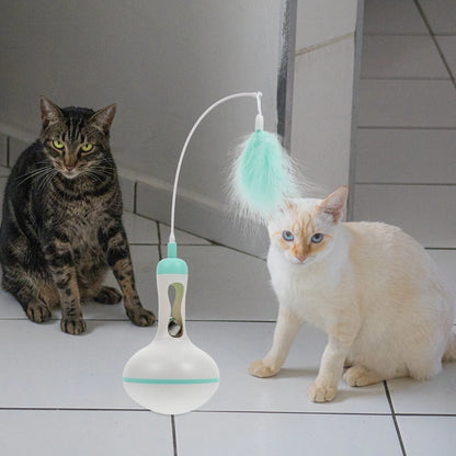 1Pcs Cat Tumbler Interesting Interactive Playtime Spinner Encourages Activity Reduces Depression Stimulating Feather Bell
