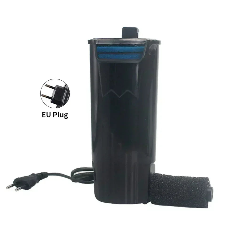 Silent Turtle Tank Filter – Low Water Level Built-In Waterfall Filter & Multi-Function Aquarium Cleaning Pump for Fish & Turtle Tanks