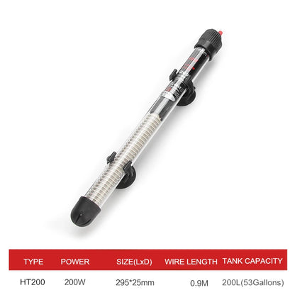 Adjustable Aquarium Heater – 25W/50W/100W/200W/300W Submersible Fish Tank Thermostat Heating Rod for Freshwater & Marine Aquariums