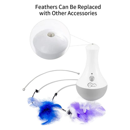DOEL Automatic Interactive Cat Feather Toy – Electronic Feather Teaser for Indoor Cats & Kittens, Fun Exercise & Hunting Play